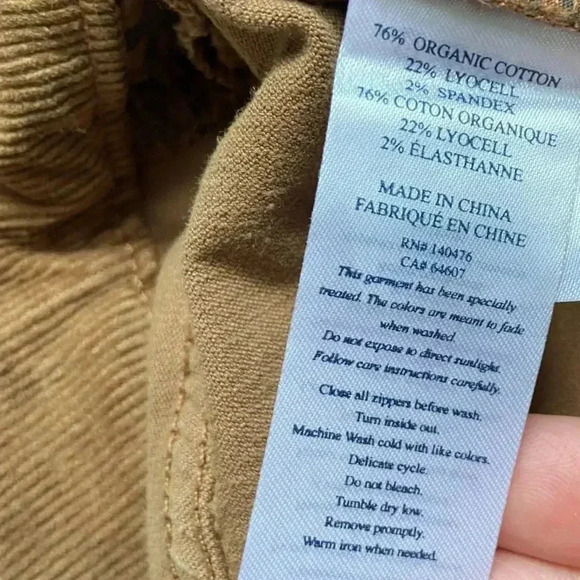 NWT Faherty Garment Dyed Organic Cotton Corduroy Straight Leg Jeans size 26 - Picture 10 of 11